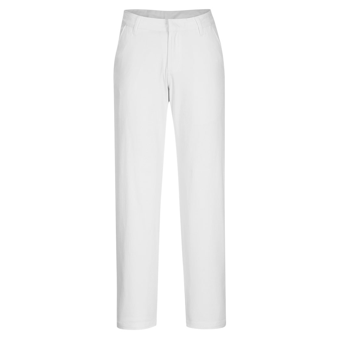 Women's Slim Chino Trouser - White - AUK Hygiene