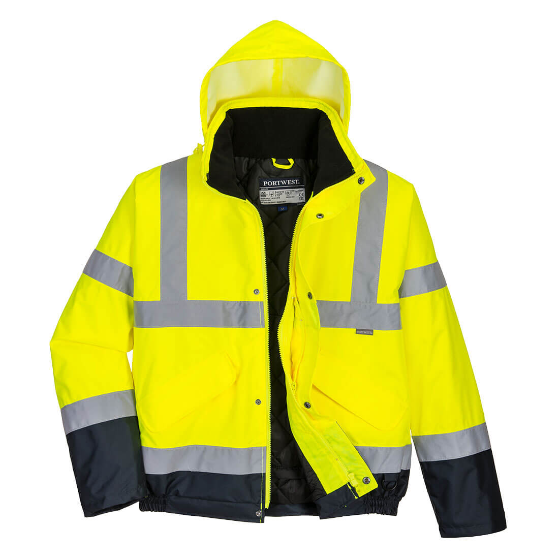 Hi-Vis Two Tone Bomber Jacket - Yellow/Navy
