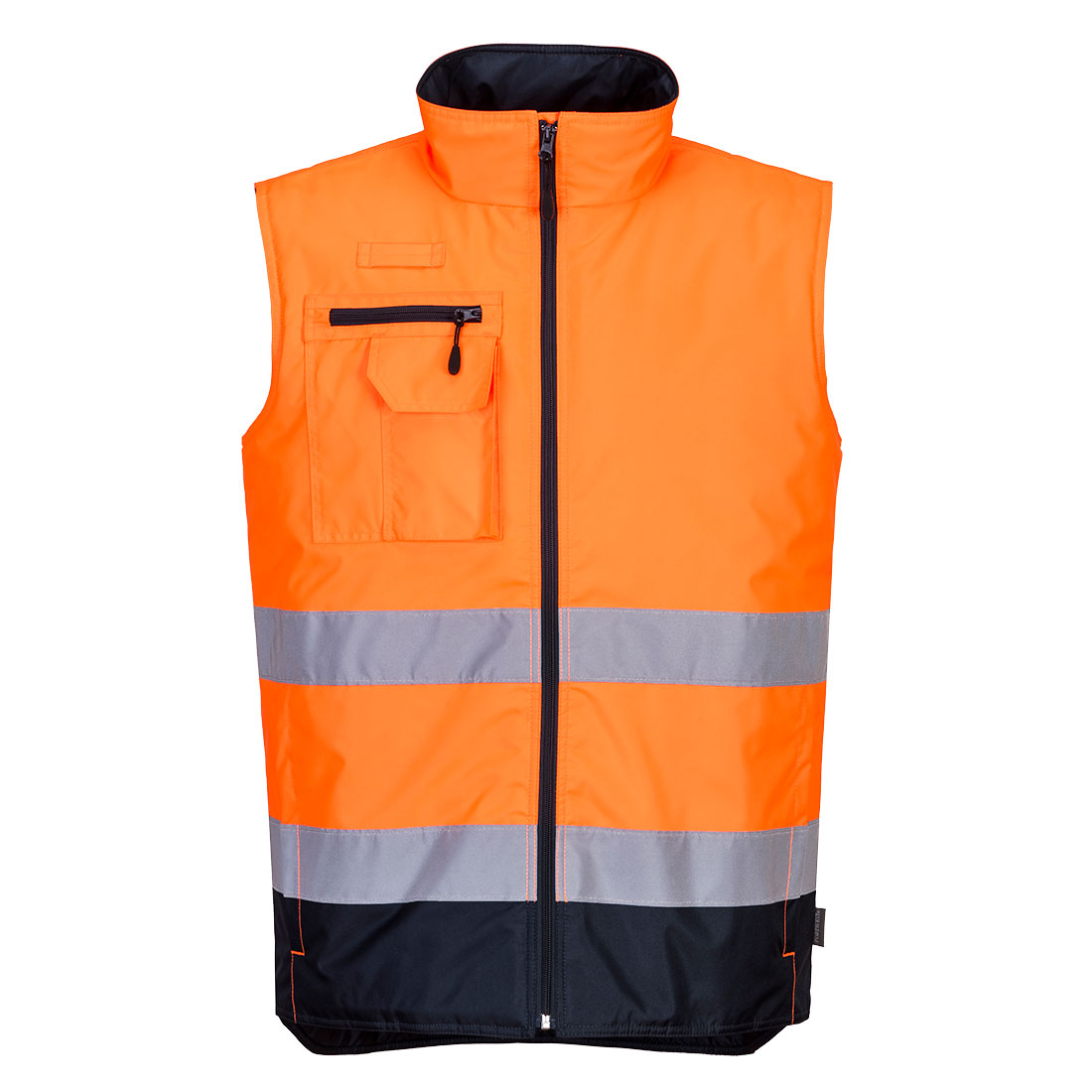 Hi-Vis Two Tone Bodywarmer - Orange/Navy