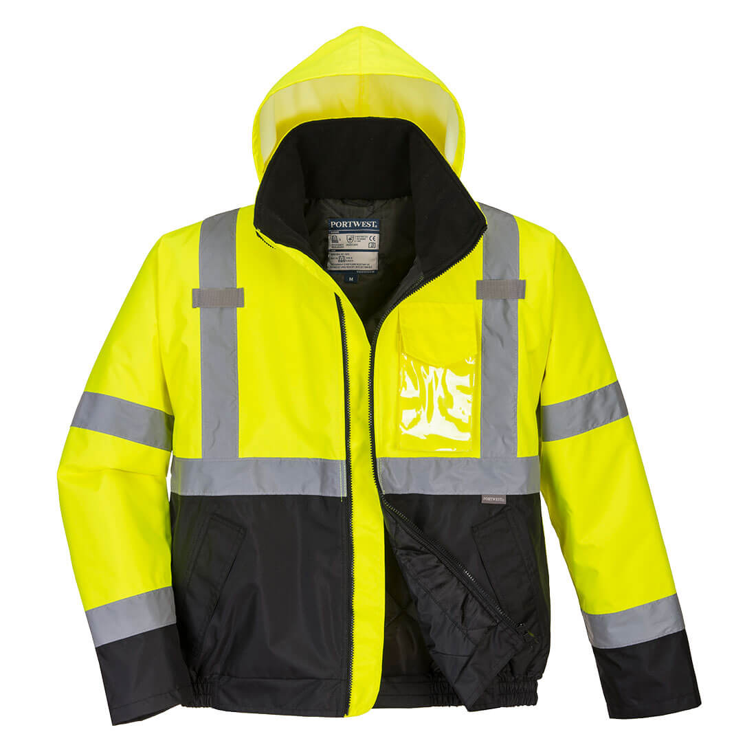 Hi-Vis Two-Tone Bomber Jacket - Yellow/Black