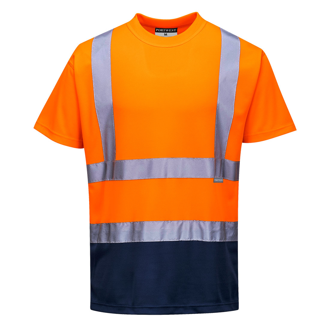 Two Tone T-Shirt - Orange/Navy