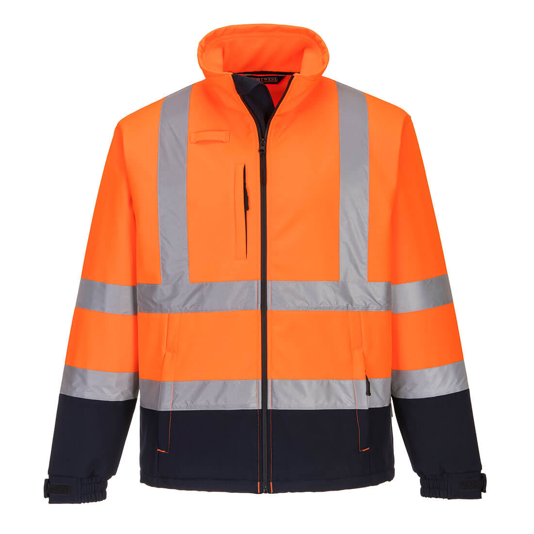 Hi-Vis Contrast Softshell (3L) - Orange/Navy