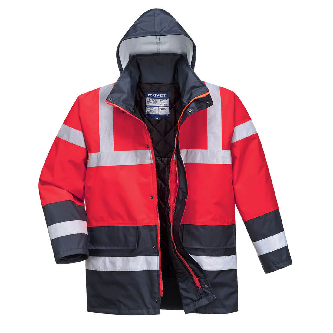 Hi-Vis Contrast Traffic Jacket - Red/Navy