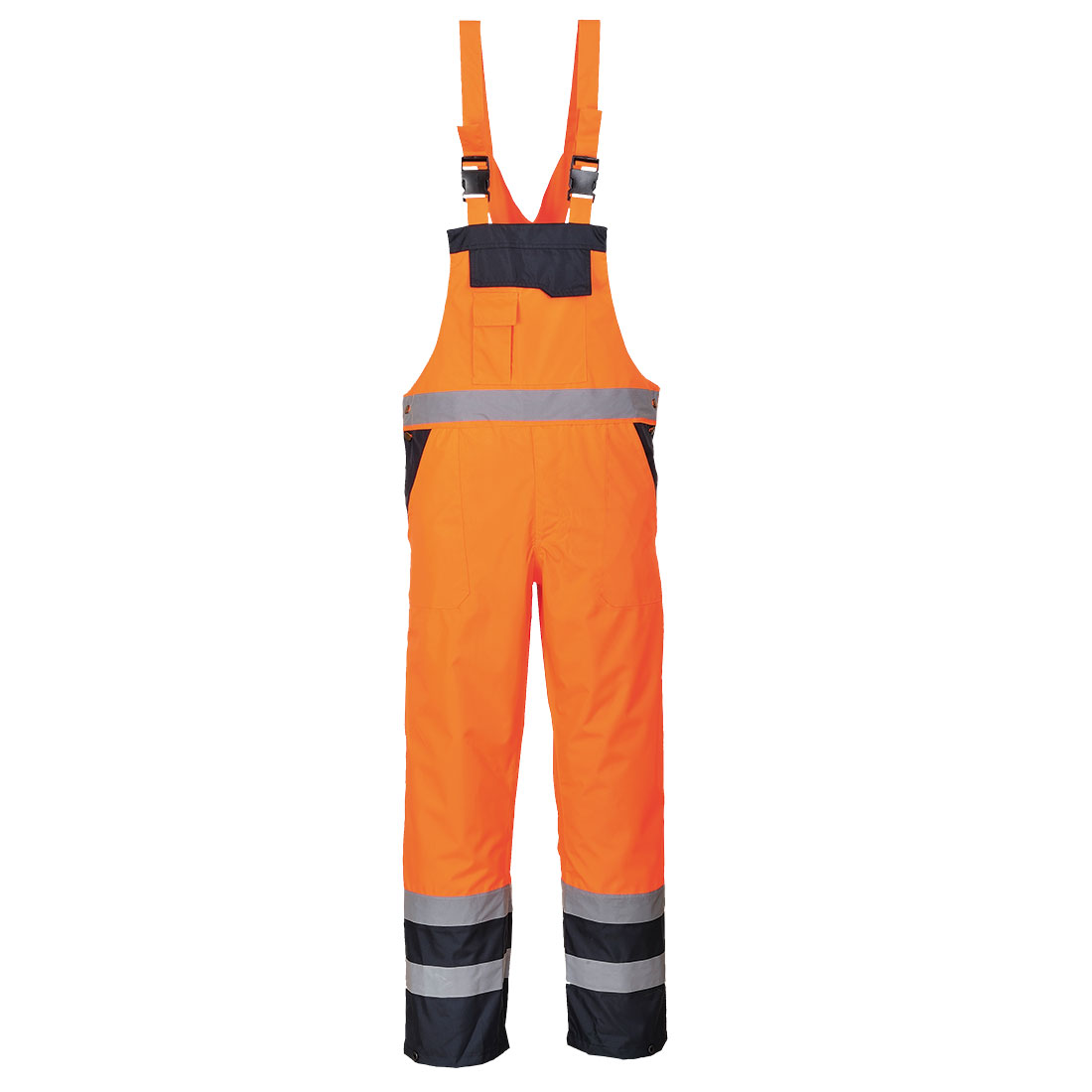 Contrast Bib & Brace - Lined - Orange