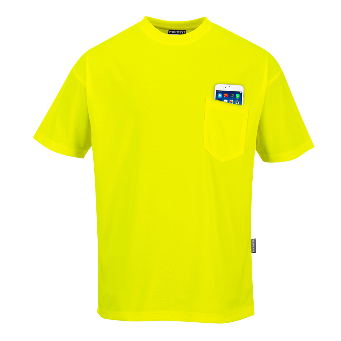 Day-Vis Pocket Short Sleeve T-Shirt - Yellow