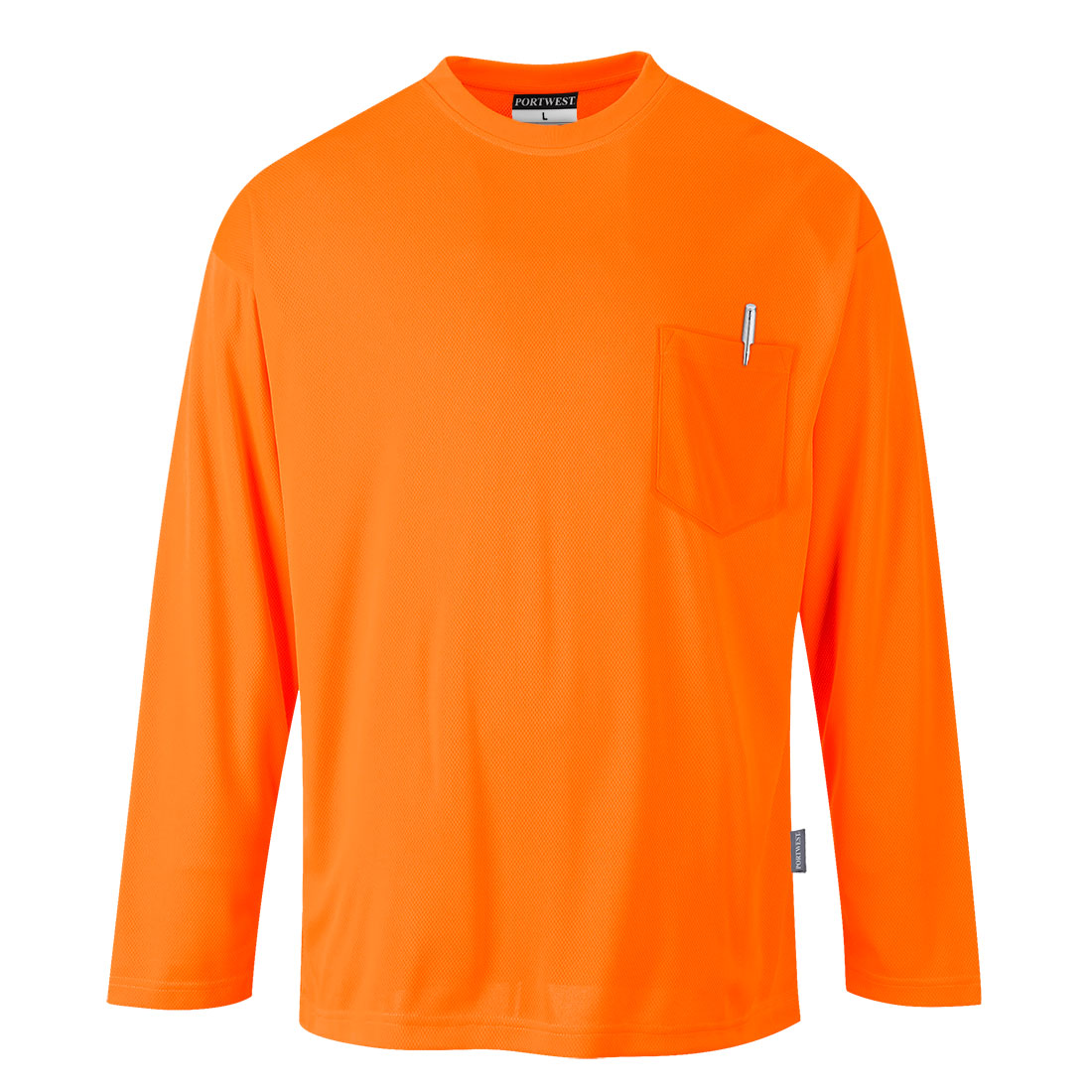 Day-Vis Pocket Long Sleeve T-Shirt - Orange