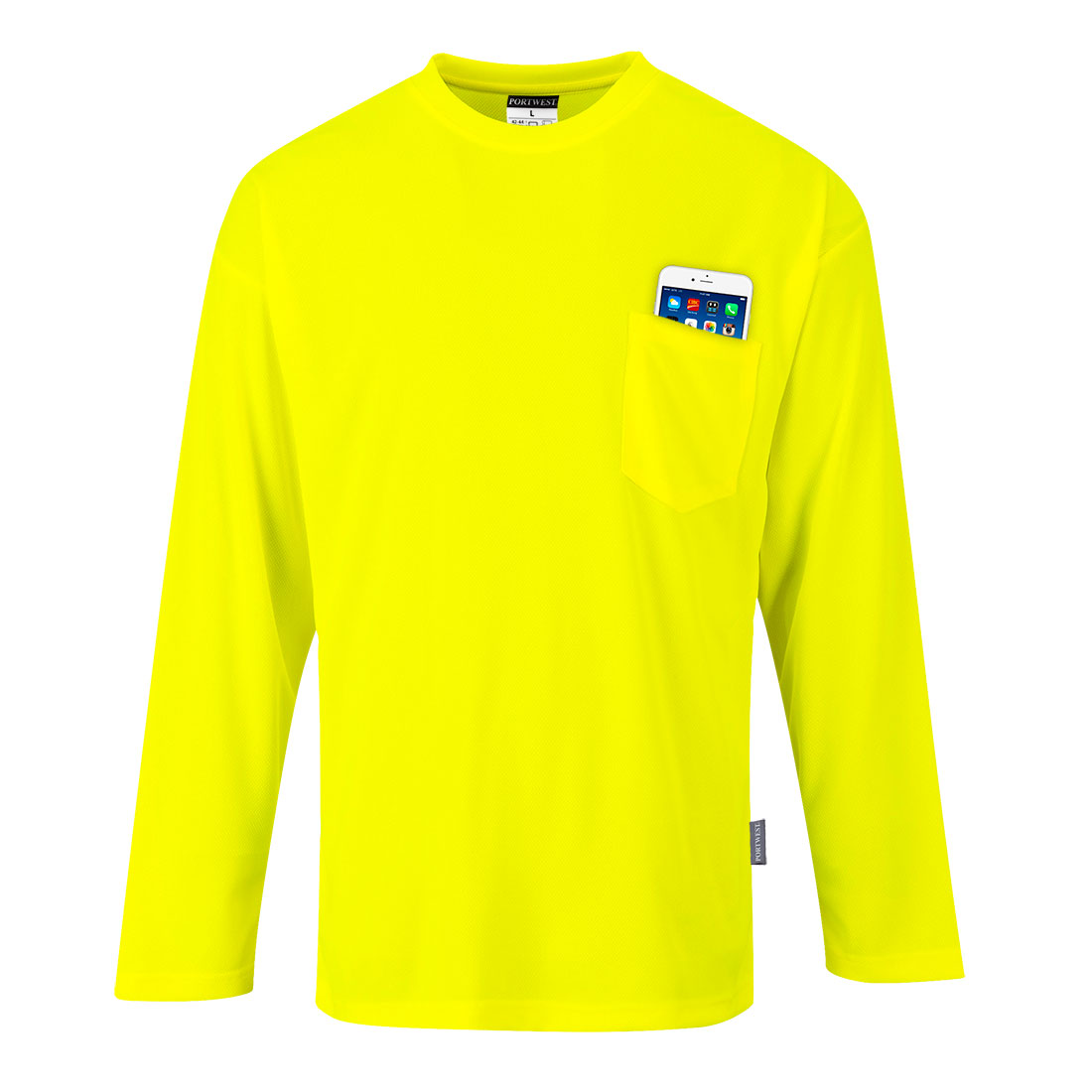 Day-Vis Pocket Long Sleeve T-Shirt - Yellow