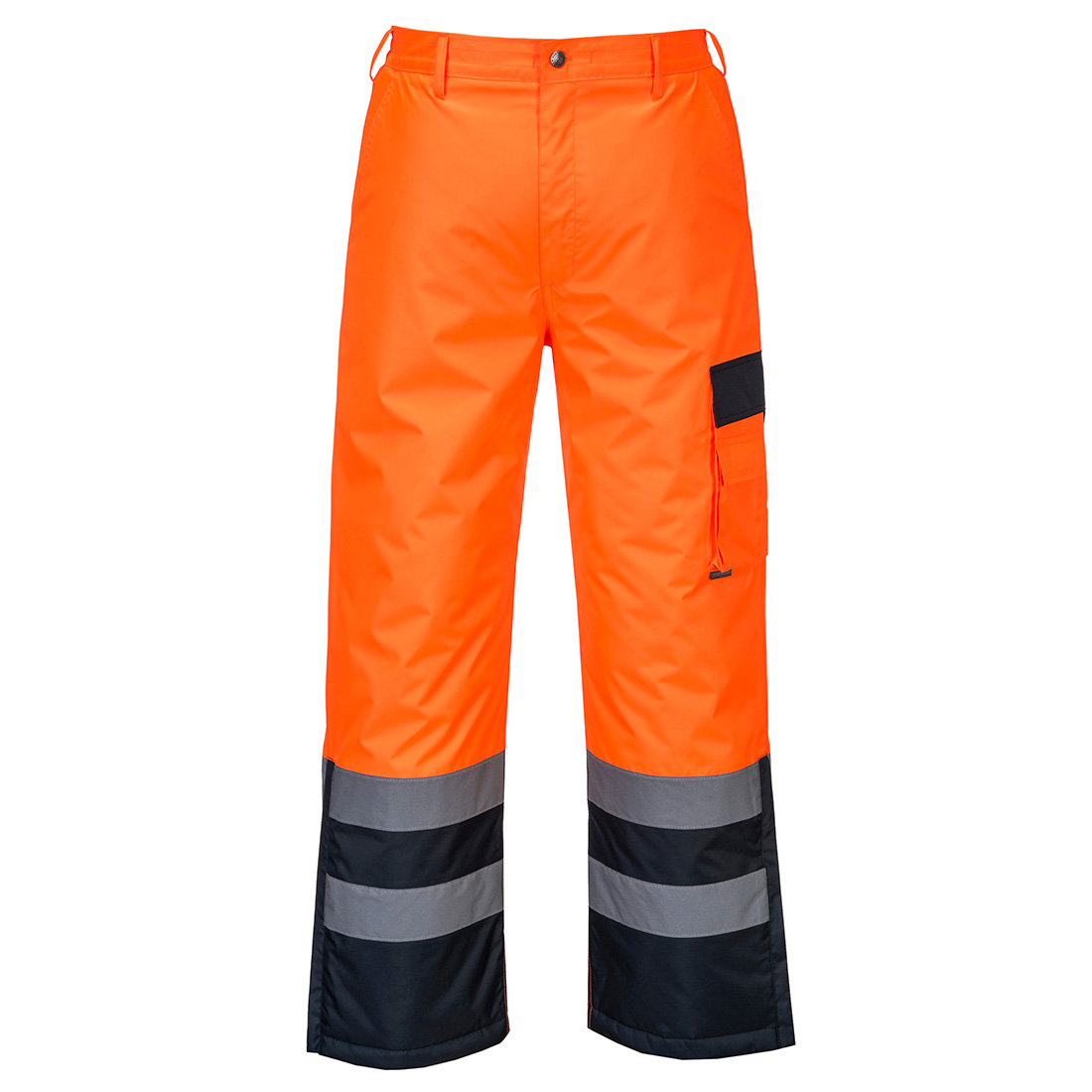 Hi-Vis Contrast Trouser - Lined - Orange/Navy
