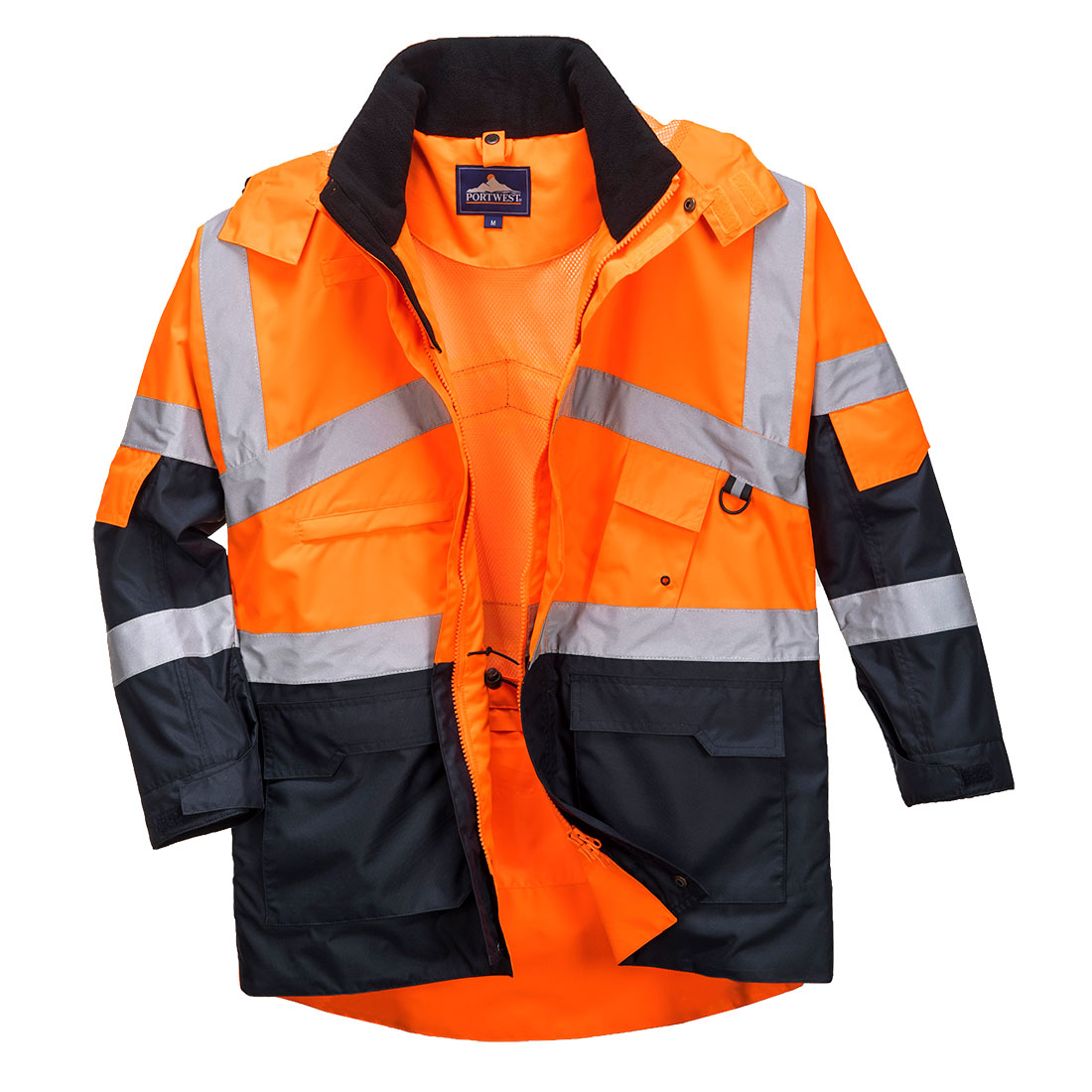 Hi-Vis 2-Tone Breathable Jacket - Orange/Navy