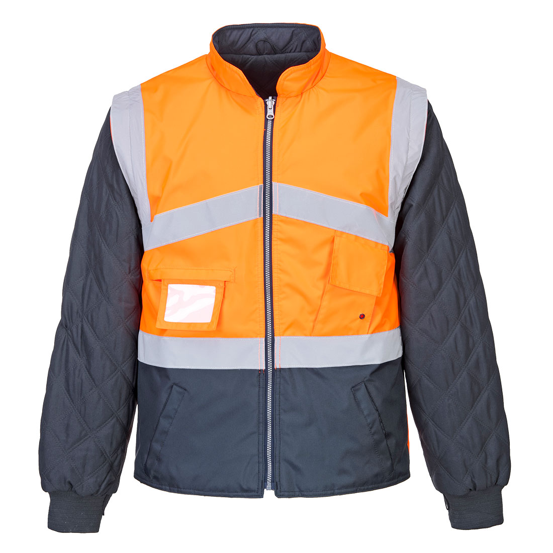 Hi-Vis 2-Tone Jacket - Reversible - Orange/Navy