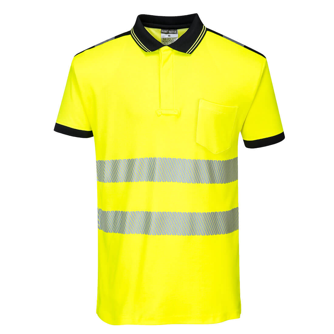 PW3 Hi-Vis Polo Shirt S/S - Yellow/Black