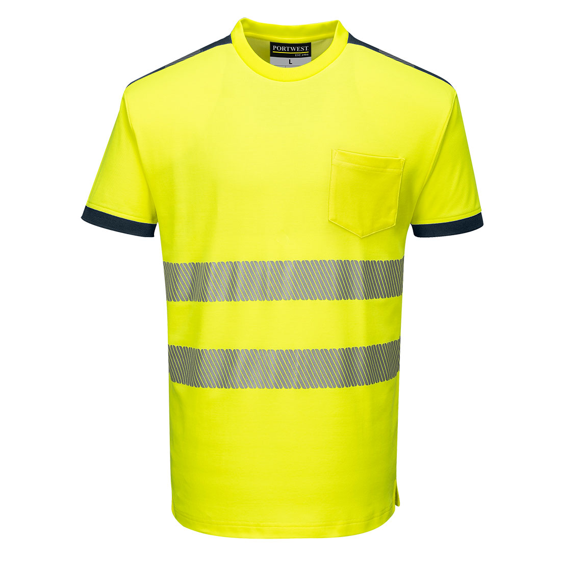 PW3 Hi-Vis T-Shirt S/S - Yellow/Navy