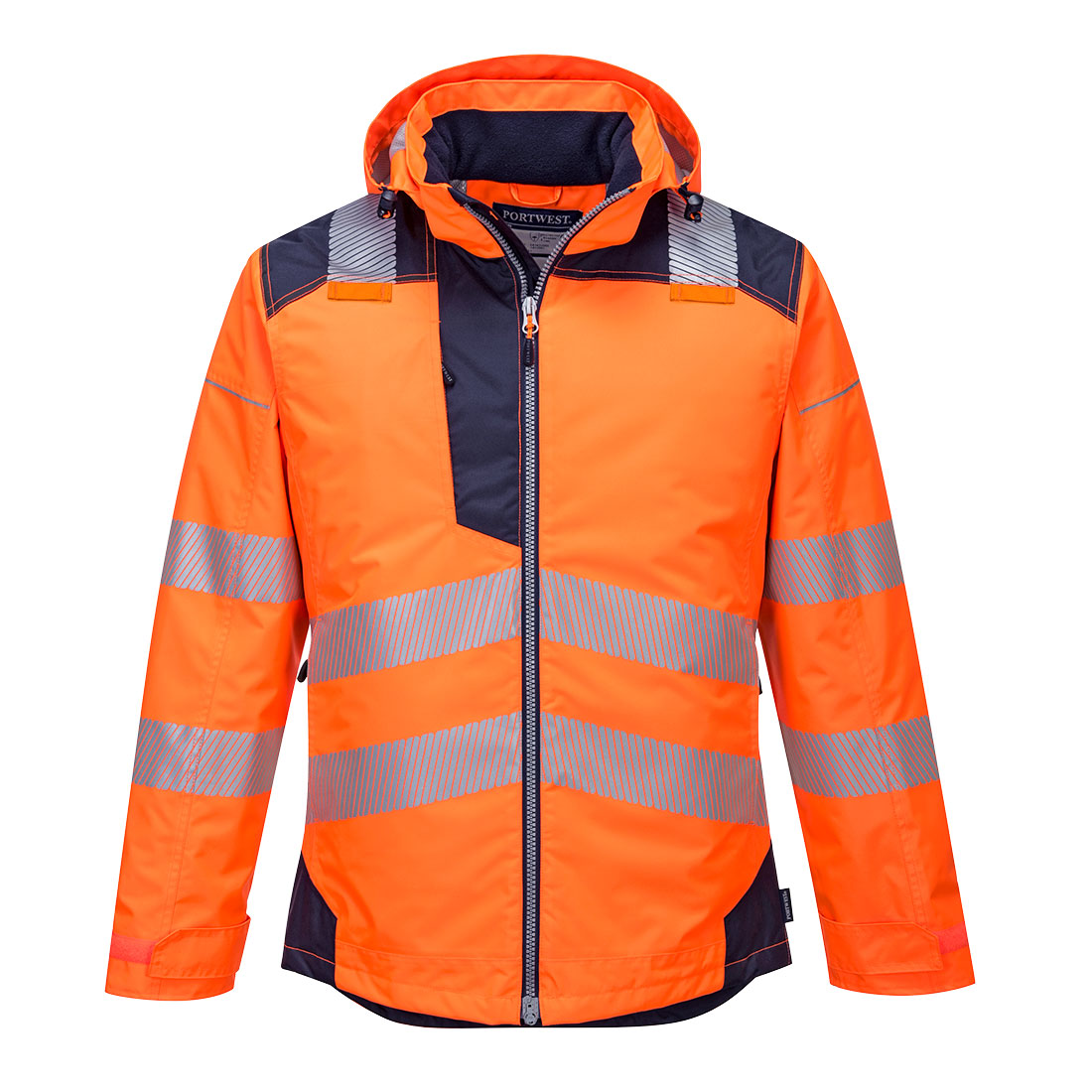 PW3 Hi-Vis Winter Jacket  - Orange/Navy