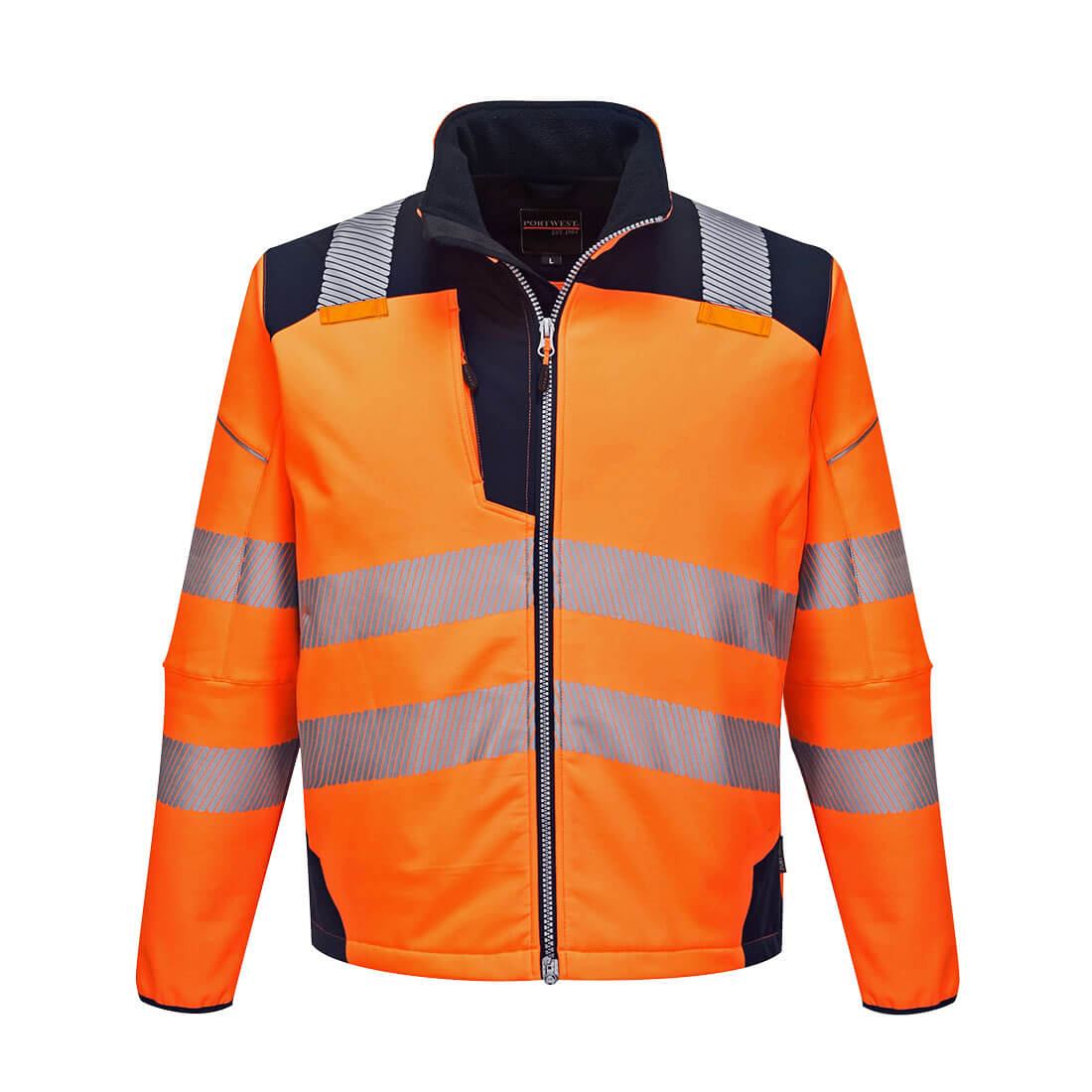 PW3 Hi-Vis Softshell Jacket - Orange/Navy