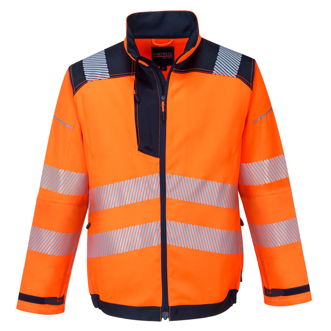 PW3 Hi-Vis Work Jacket - Orange/Navy