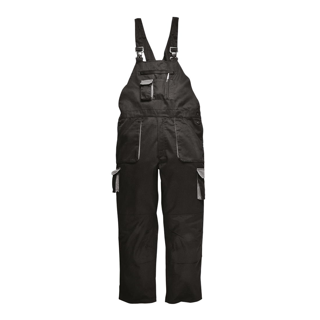 Portwest Texo Contrast Bib & Brace - Lined - Black
