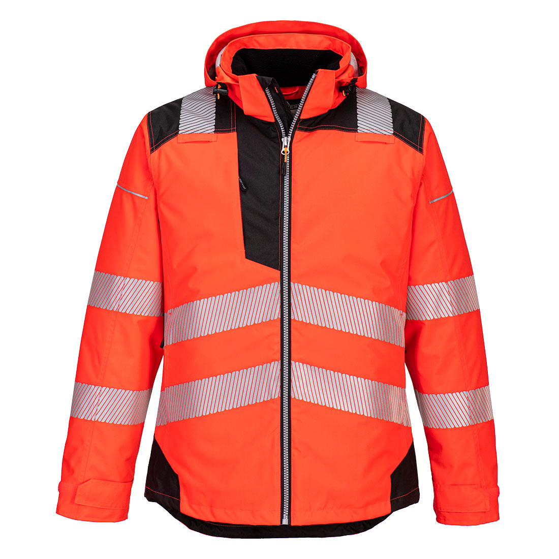 PW3 Hi-Vis Winter Jacket  - Red/Black