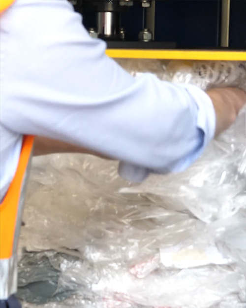 Recycling plastic stretch wrap