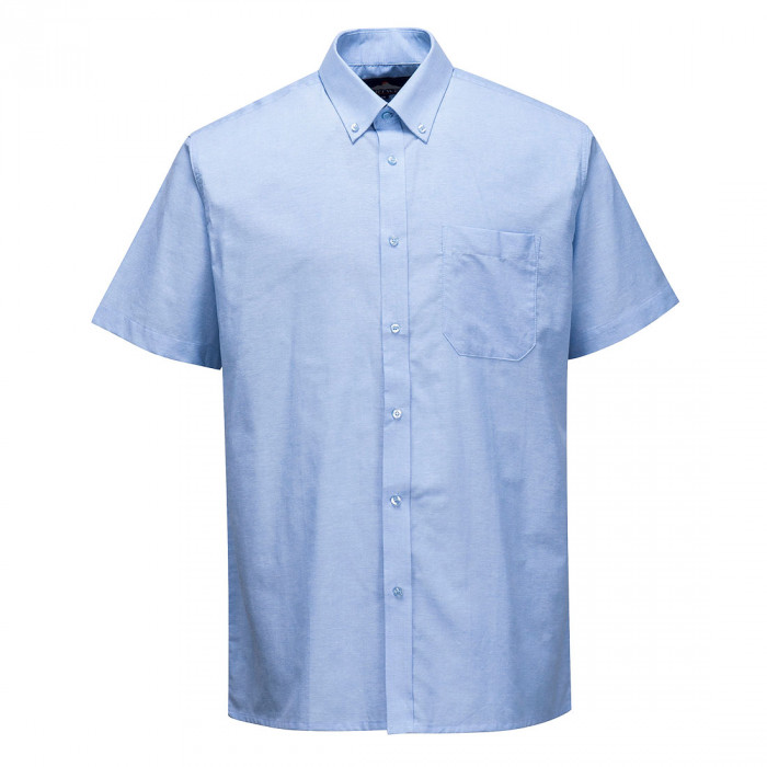 Oxford Shirt, Short Sleeves - Blue - AUK Hygiene